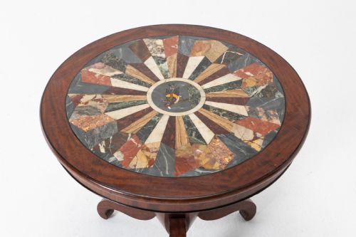 19TH CENTURY FRENCH MAHOGANY GURIDON WITH SPECIMEN MARBLE TOP - ADDITIONAL PHOTO 2