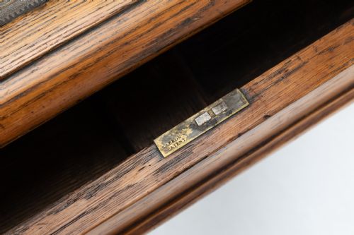 19TH CENTURY REGENCY OAK GOTHIC DESK WITH LEATHER TOP - ADDITIONAL PHOTO 6