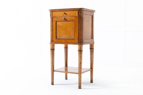 19th century burr wood bedside cupboard - CATEGORY: ANTIQUE CUPBOARDS - DATED 19TH CENTURY