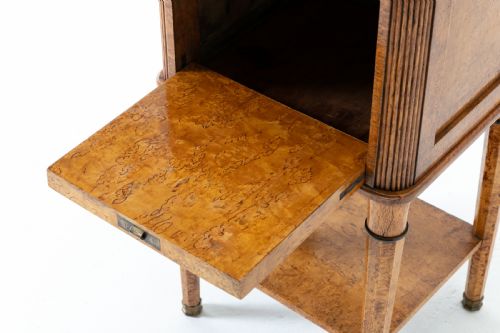 19TH CENTURY BURR WOOD BEDSIDE CUPBOARD - ADDITIONAL PHOTO 4