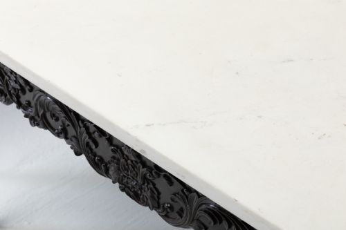 LARGE PAIR OF IMPORTANT EARLY 19TH CENTURY CHINESE HARDWOOD MARBLE TOP CONSOLE TABLES - ADDITIONAL PHOTO 5