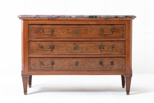 19th century french walnut commode - CATEGORY: ANTIQUE CHEST OF DRAWERS - DATED 19TH CENTURY