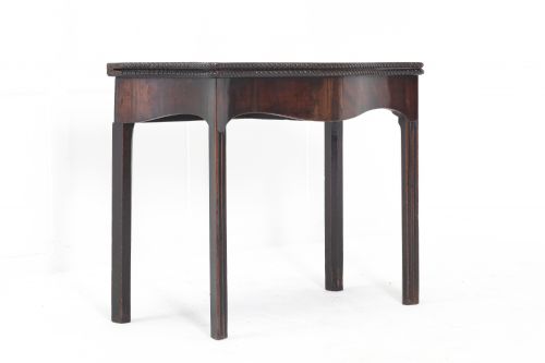 george iii mahogany serpentine card table - CATEGORY: ANTIQUE TABLES - DATED GEORGIAN