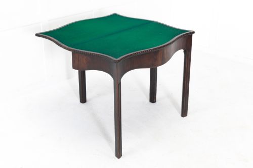 GEORGE III MAHOGANY SERPENTINE CARD TABLE - ADDITIONAL PHOTO 1
