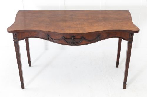 18TH CENTURY GEORGE III MAHOGANY 'ADAM STYLE' SERPENTINE SIDE TABLE - ADDITIONAL PHOTO 5