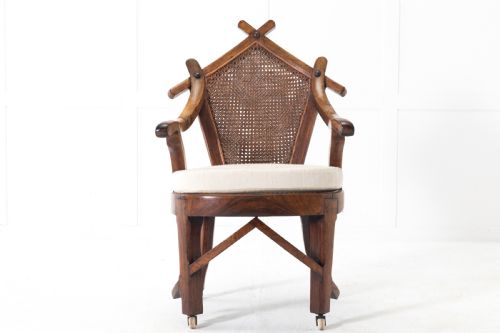 19th century walnut and cane chair - CATEGORY: ANTIQUE CHAIRS - DATED 19TH CENTURY
