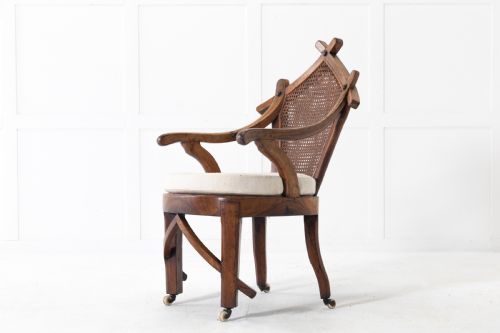 19TH CENTURY WALNUT AND CANE CHAIR - ADDITIONAL PHOTO 2