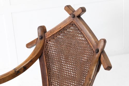 19TH CENTURY WALNUT AND CANE CHAIR - ADDITIONAL PHOTO 3