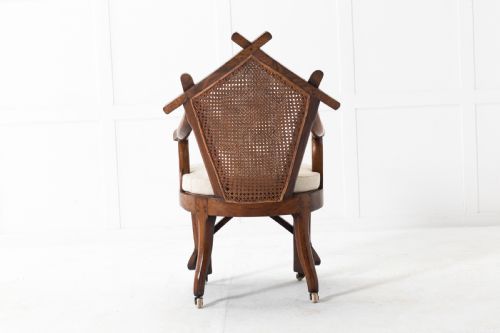 19TH CENTURY WALNUT AND CANE CHAIR - ADDITIONAL PHOTO 5