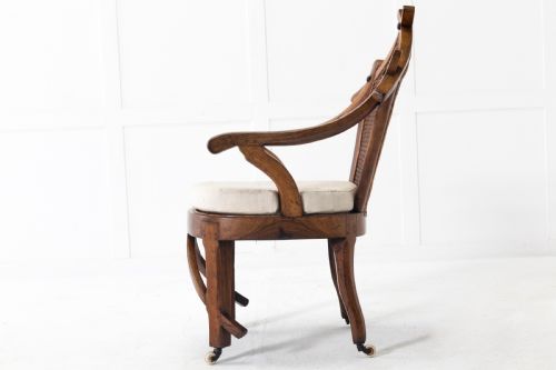 19TH CENTURY WALNUT AND CANE CHAIR - ADDITIONAL PHOTO 6