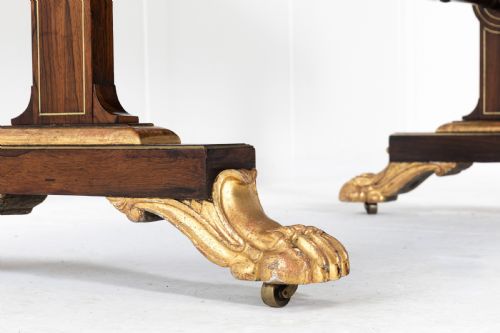 ENGLISH REGENCY BRASS INLAID LIBRARY TABLE - ADDITIONAL PHOTO 6