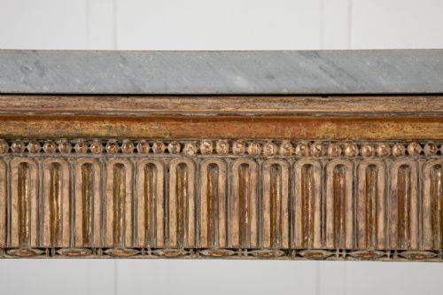 18TH CENTURY ITALIAN GILDED CONSOLE TABLE WITH MARBLE TOP - ADDITIONAL PHOTO 6