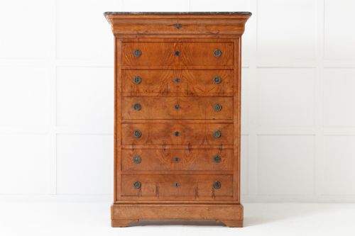 19th century french ash semainier with secretaire drawer - CATEGORY: ANTIQUE CHEST OF DRAWERS - DATED 19TH CENTURY