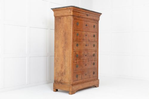 19TH CENTURY FRENCH ASH SEMAINIER WITH SECRETAIRE DRAWER - ADDITIONAL PHOTO 1
