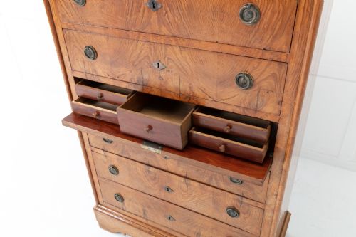 19TH CENTURY FRENCH ASH SEMAINIER WITH SECRETAIRE DRAWER - ADDITIONAL PHOTO 6