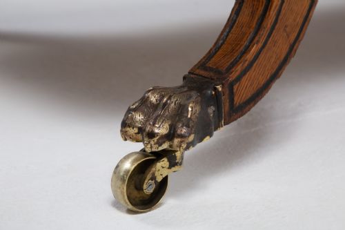 19TH CENTURY ENGLISH OAK AND EBONISED INLAY CHAISE LONGUE - ADDITIONAL PHOTO 7