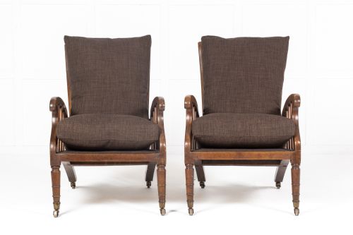 pair of 19th century english beech armchairs - CATEGORY: ANTIQUE CHAIRS - DATED 19TH CENTURY