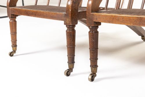 PAIR OF 19TH CENTURY ENGLISH BEECH ARMCHAIRS - ADDITIONAL PHOTO 4