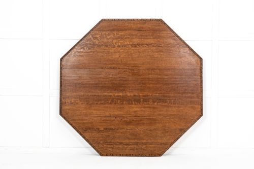 LARGE 19TH CENTURY ENGLISH OAK OCTAGONAL CENTRE TABLE - ADDITIONAL PHOTO 1