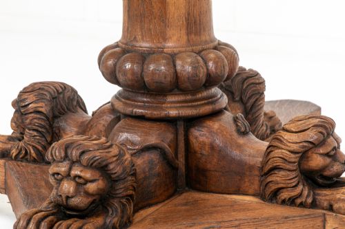 LARGE 19TH CENTURY ENGLISH OAK OCTAGONAL CENTRE TABLE - ADDITIONAL PHOTO 6