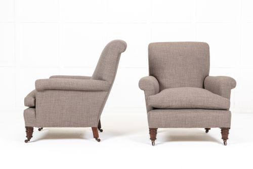 pair of 19th century english mahogany armchairs - CATEGORY: ANTIQUE CHAIRS - DATED 19TH CENTURY