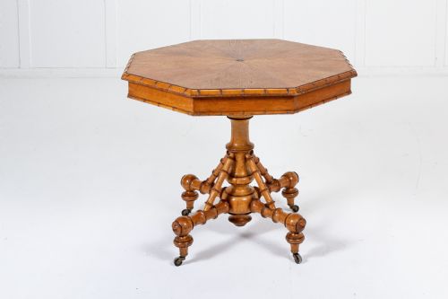 19th century french cherrywood and pine octagonal centre table - CATEGORY: ANTIQUE TABLES - DATED 19TH CENTURY