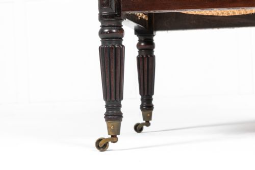 19TH CENTURY ENGLISH REGENCY MAHOGANY BERGRE LIBRARY CHAIR - ADDITIONAL PHOTO 3