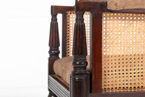 19TH CENTURY ENGLISH REGENCY MAHOGANY BERGRE LIBRARY CHAIR - ADDITIONAL PHOTO 4