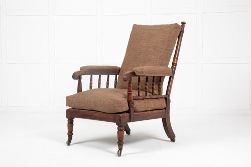 large scale 19th century english oak armchair - CATEGORY: ANTIQUE CHAIRS - DATED 19TH CENTURY