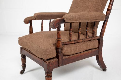 LARGE SCALE 19TH CENTURY ENGLISH OAK ARMCHAIR - ADDITIONAL PHOTO 1