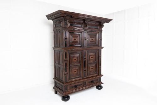 17th century dutch oak and ebony cabinet - CATEGORY: ANTIQUE CUPBOARDS - DATED 17TH CENTURY