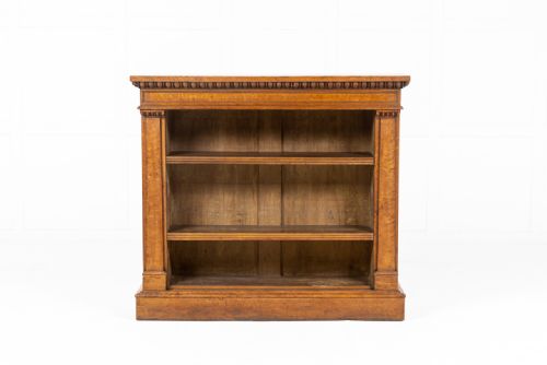 19TH CENTURY ENGLISH REGENCY BIRD'S EYE MAPLE OPEN BOOKCASE - ADDITIONAL PHOTO 1