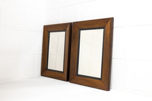 PAIR OF 19TH CENTURY FRENCH OAK MIRRORS - ADDITIONAL PHOTO 1