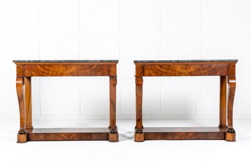 pair of 19th century french walnut console tables - CATEGORY: ANTIQUE TABLES - DATED 19TH CENTURY