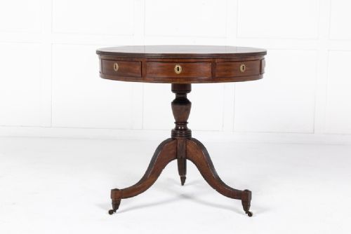 early 19th century english regency mahogany drum table - CATEGORY: ANTIQUE TABLES - DATED 19TH CENTURY