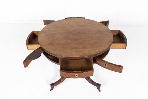 EARLY 19TH CENTURY ENGLISH REGENCY MAHOGANY DRUM TABLE - ADDITIONAL PHOTO 2