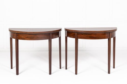 pair of late 18th century english mahogany cardtea tables - CATEGORY: ANTIQUE TABLES - DATED 18TH CENTURY