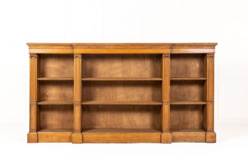 large 19th century oak country house open bookcase - CATEGORY: ANTIQUE BOOKCASES - DATED 19TH CENTURY