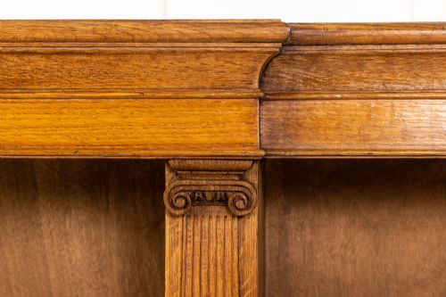 LARGE 19TH CENTURY OAK COUNTRY HOUSE OPEN BOOKCASE - ADDITIONAL PHOTO 2