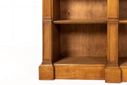LARGE 19TH CENTURY OAK COUNTRY HOUSE OPEN BOOKCASE - ADDITIONAL PHOTO 4