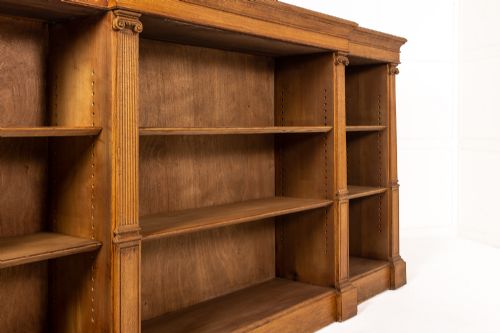 LARGE 19TH CENTURY OAK COUNTRY HOUSE OPEN BOOKCASE - ADDITIONAL PHOTO 5