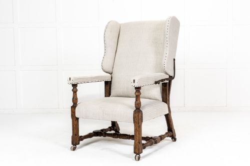 PAIR OF LARGE SCALE FRENCH RECLINING WING CHAIRS - ADDITIONAL PHOTO 1