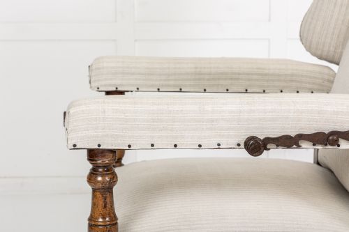 PAIR OF LARGE SCALE FRENCH RECLINING WING CHAIRS - ADDITIONAL PHOTO 3