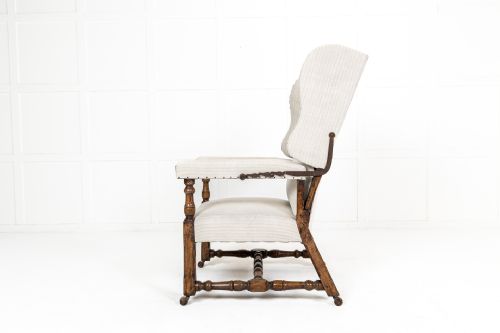 PAIR OF LARGE SCALE FRENCH RECLINING WING CHAIRS - ADDITIONAL PHOTO 4