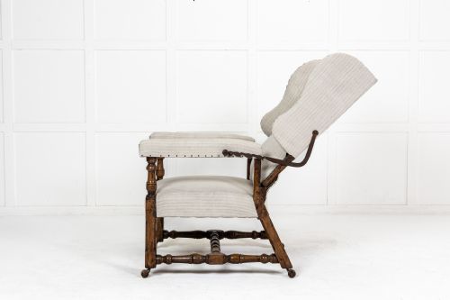 PAIR OF LARGE SCALE FRENCH RECLINING WING CHAIRS - ADDITIONAL PHOTO 5