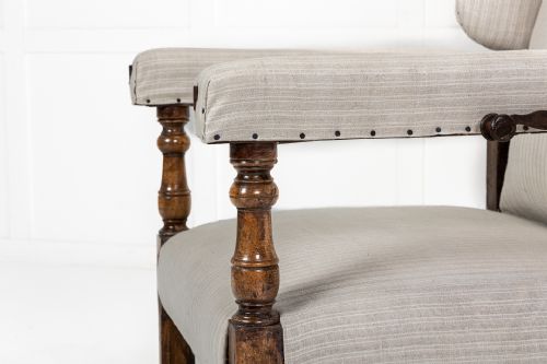 PAIR OF LARGE SCALE FRENCH RECLINING WING CHAIRS - ADDITIONAL PHOTO 7