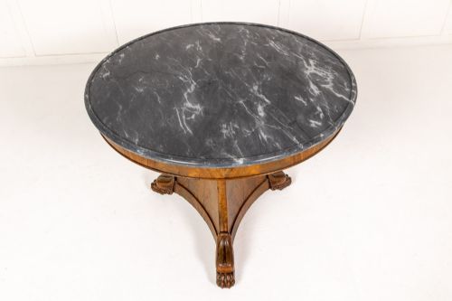 19TH CENTURY FRENCH WALNUT GURIDON WITH MARBLE TOP - ADDITIONAL PHOTO 3