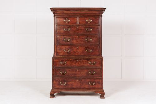 18th century english george iii oak chest on chest - CATEGORY: ANTIQUE CHEST OF DRAWERS - DATED GEORGIAN