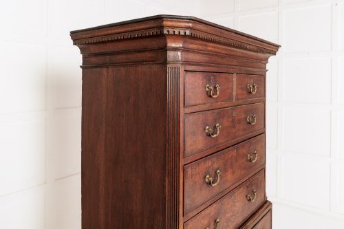 18TH CENTURY ENGLISH GEORGE III OAK CHEST ON CHEST - ADDITIONAL PHOTO 3