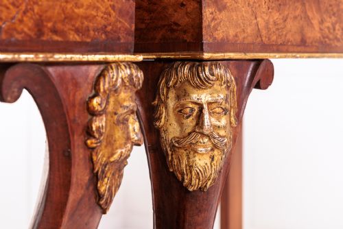 PAIR OF RARE EARLY 19TH CENTURY ITALIAN WALNUT AND BURR YEW CONSOLE TABLES - ADDITIONAL PHOTO 2